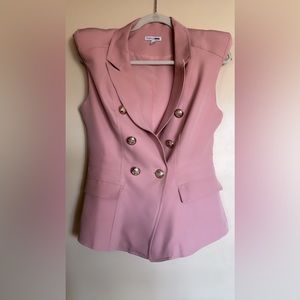 Pink Blazer and matching pants.